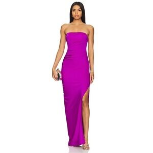 Susana Monaco Solid Tube Gathered Slit Dress in Supernova Size Medium